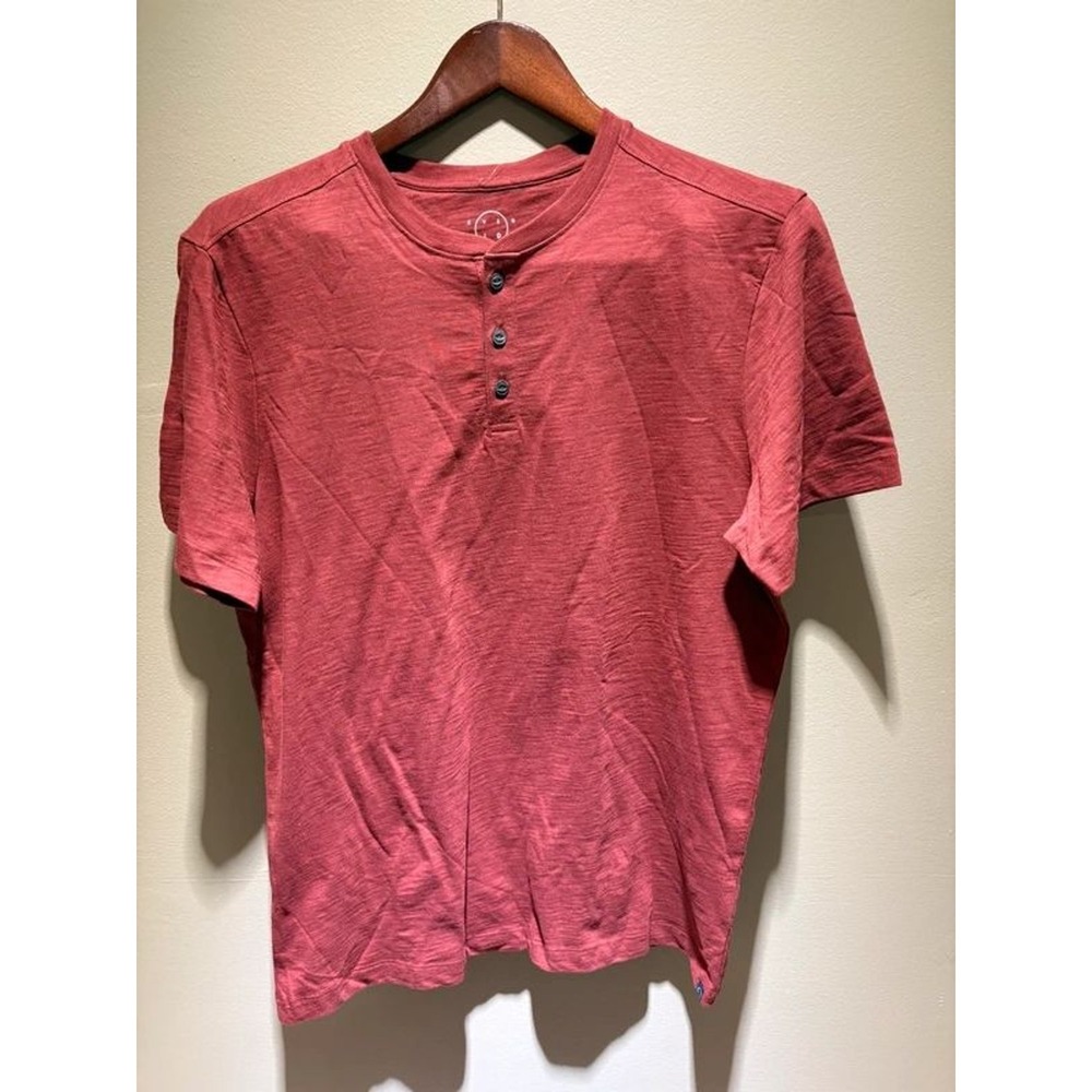 Eventide Henley T-Shirt - Brick Red - Short Sleeve NWT